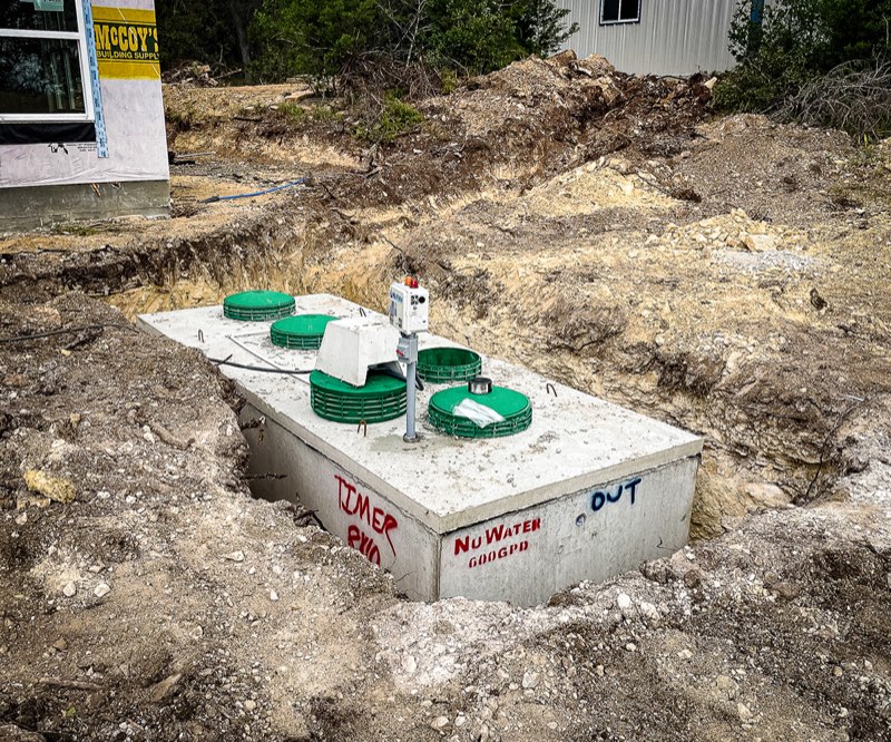 Aerobic tank on a commercial lot