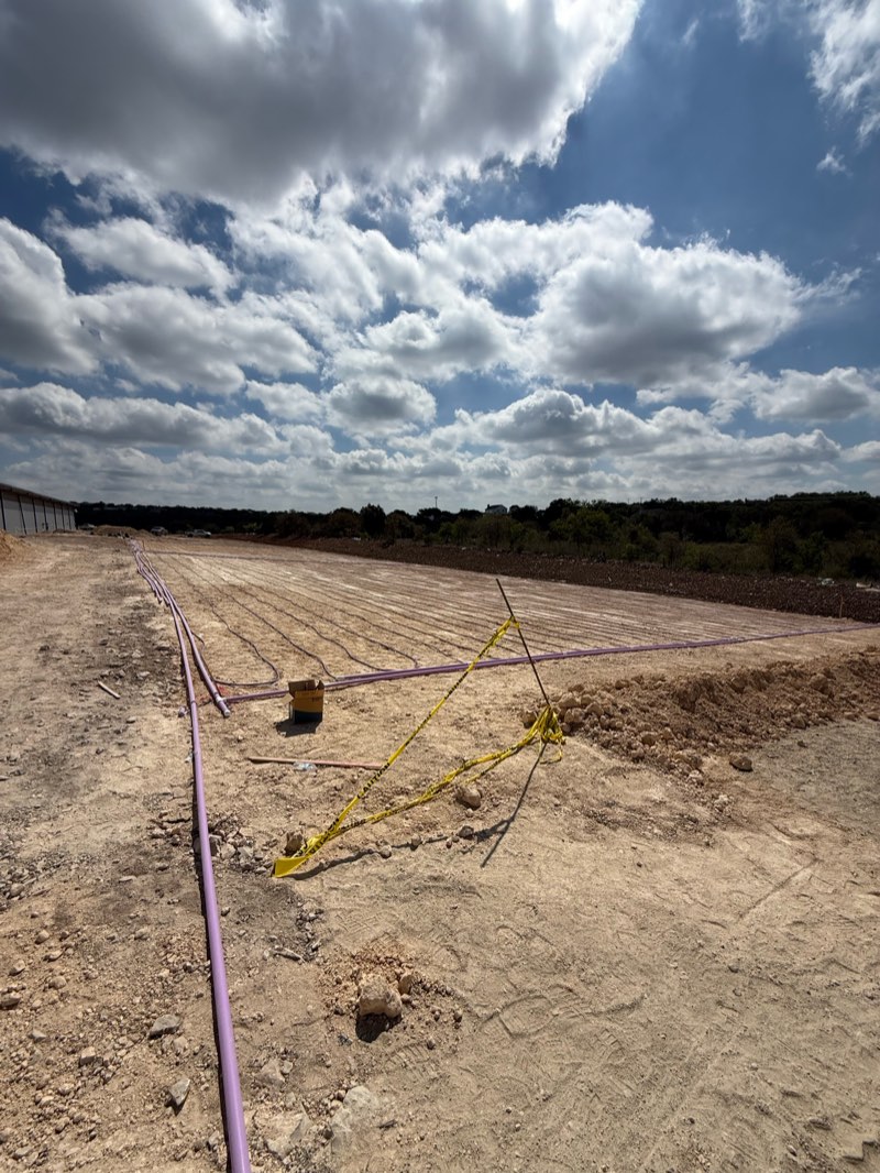 Large field prepared for drip lines