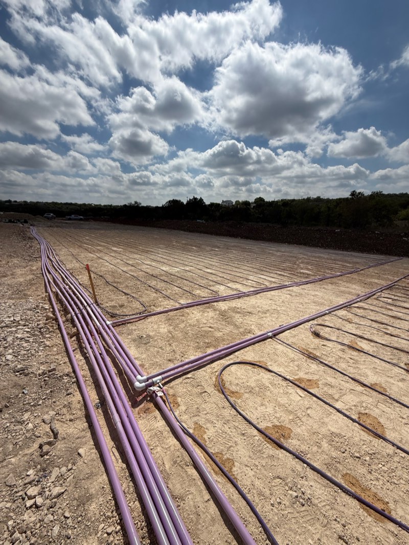 Large commercial drip septic field under a big sky